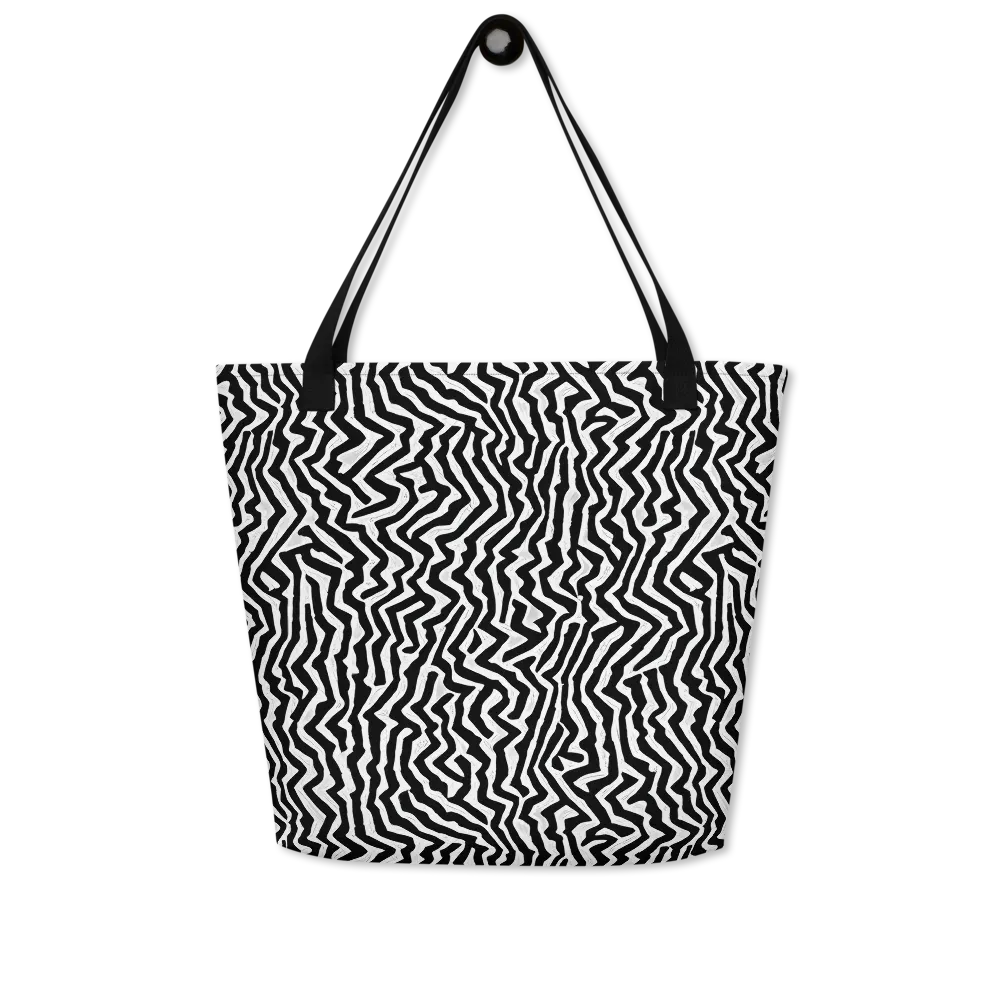 Static Swirl on Large Tote Bag W/ Pocket — Front