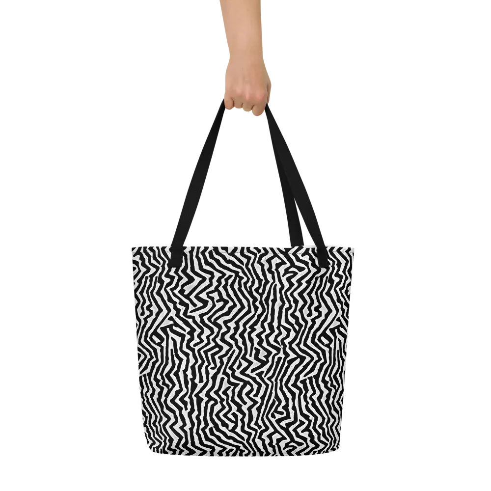Static Swirl on Large Tote Bag W/ Pocket — Front