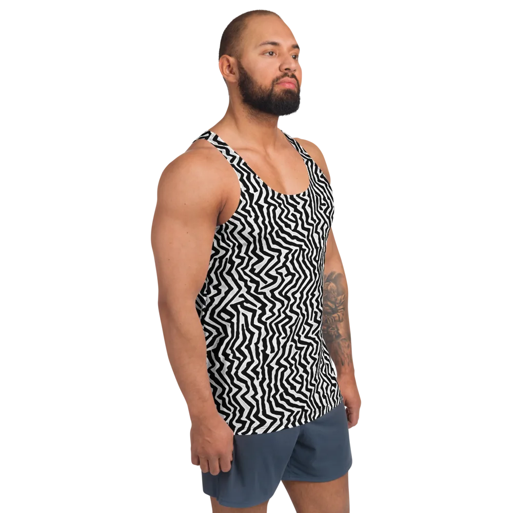 Static Swirl on Men's Tank Top — Right Front
