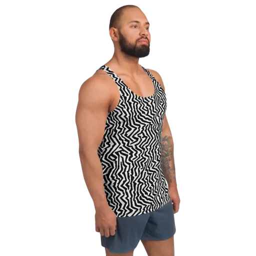 Static Swirl on a Men's Tank Top