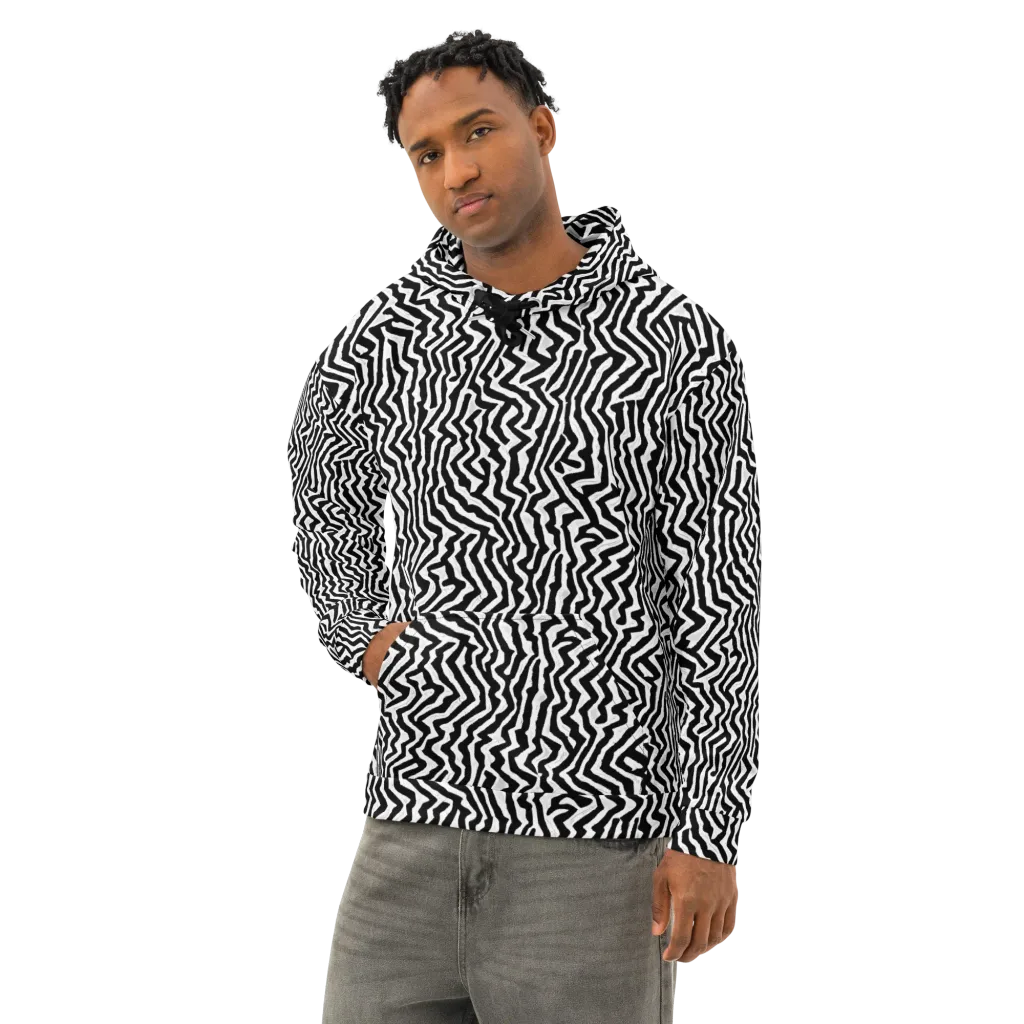 Static Swirl on Cotton Hoodie — Left Front