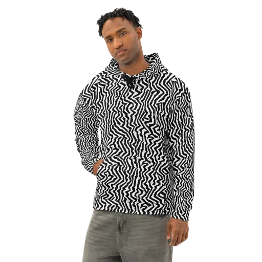 Static Swirl on a Cotton Hoodie