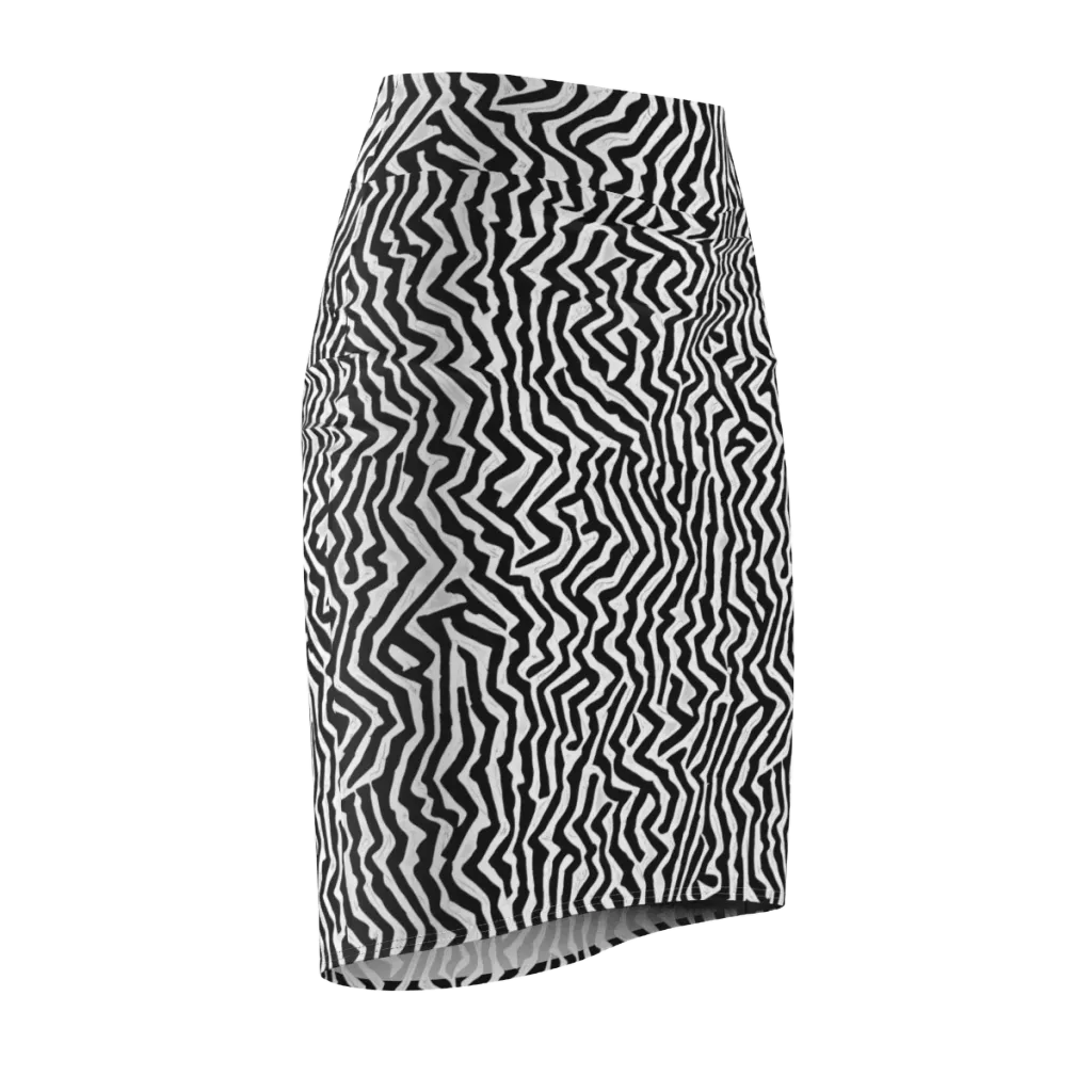 Static Swirl on Pencil Skirt — Front Side