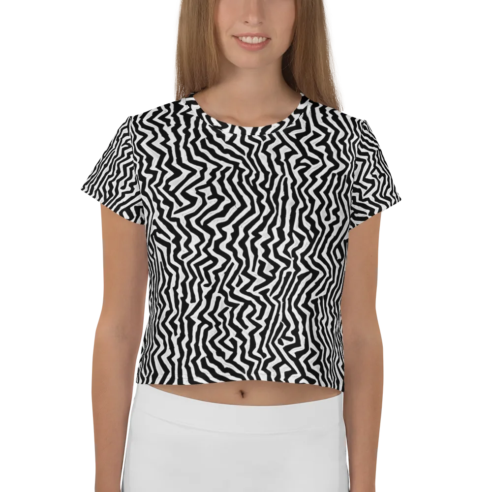 Static Swirl on Crop Tee — Front