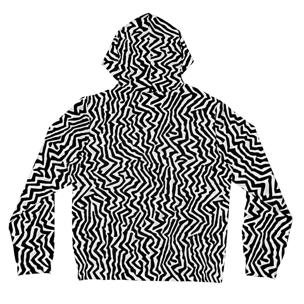 Static Swirl on Women's Full-Zip Hoodie — Back