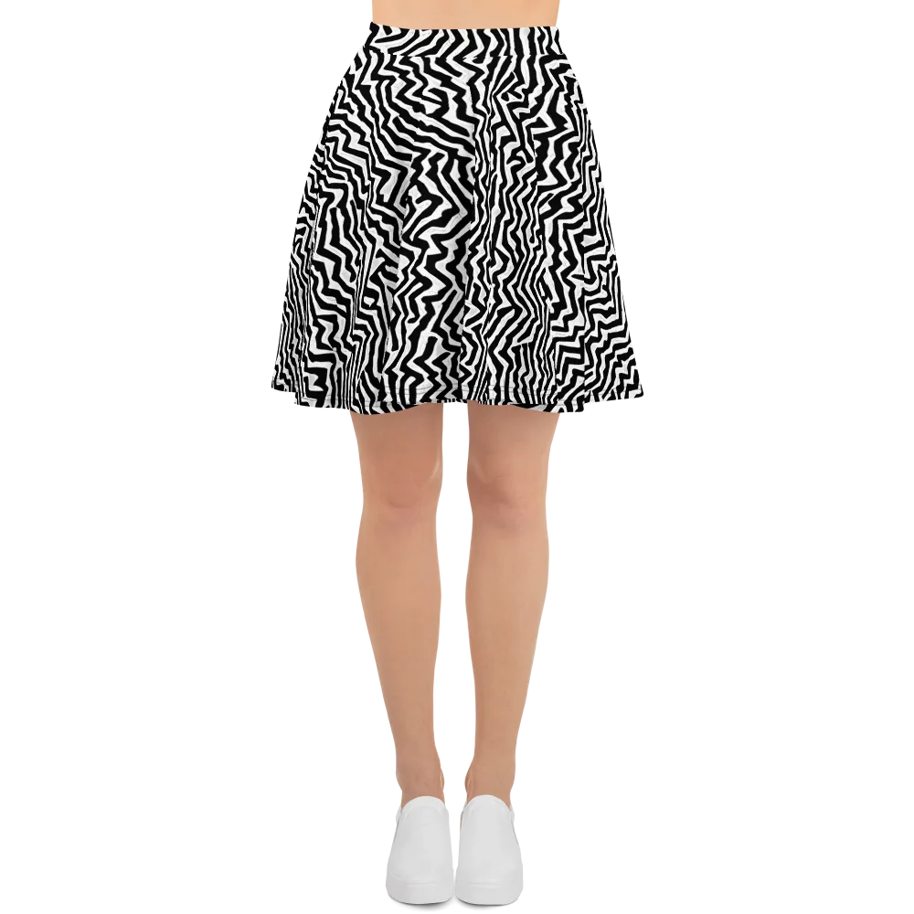 Static Swirl on Skater Skirt — Front