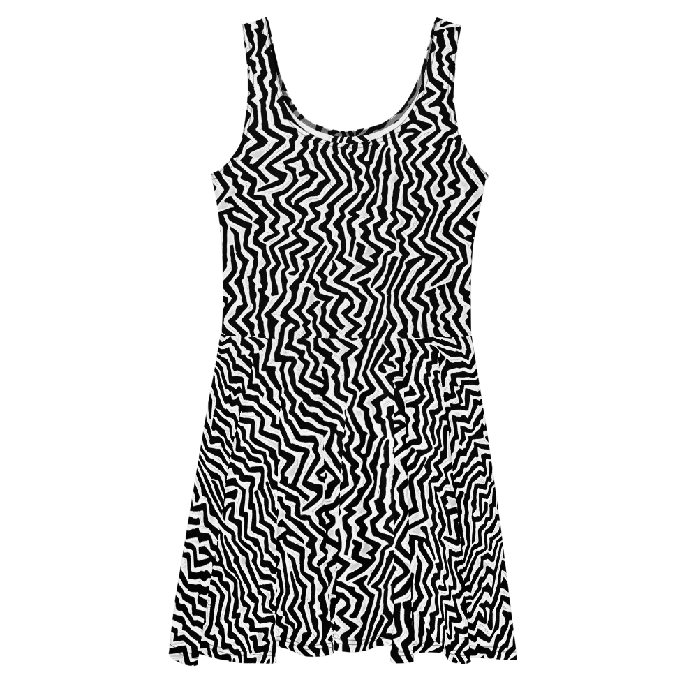 Static Swirl on Skater Dress — Front