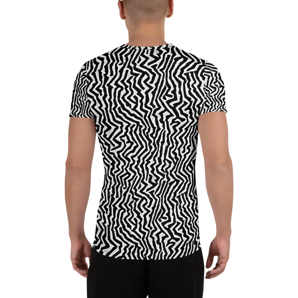 Static Swirl on Men's Athletic T-Shirt — Back