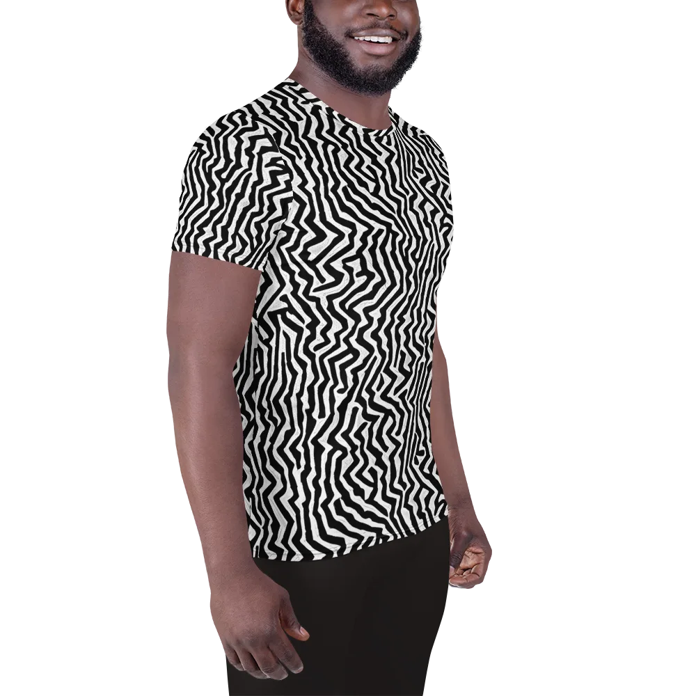 Static Swirl on Men's Athletic T-Shirt — Right
