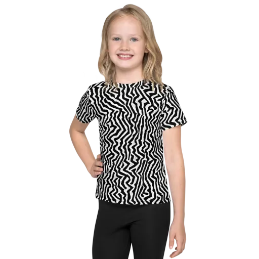 Static Swirl on a Kids Crew Neck T-Shirt