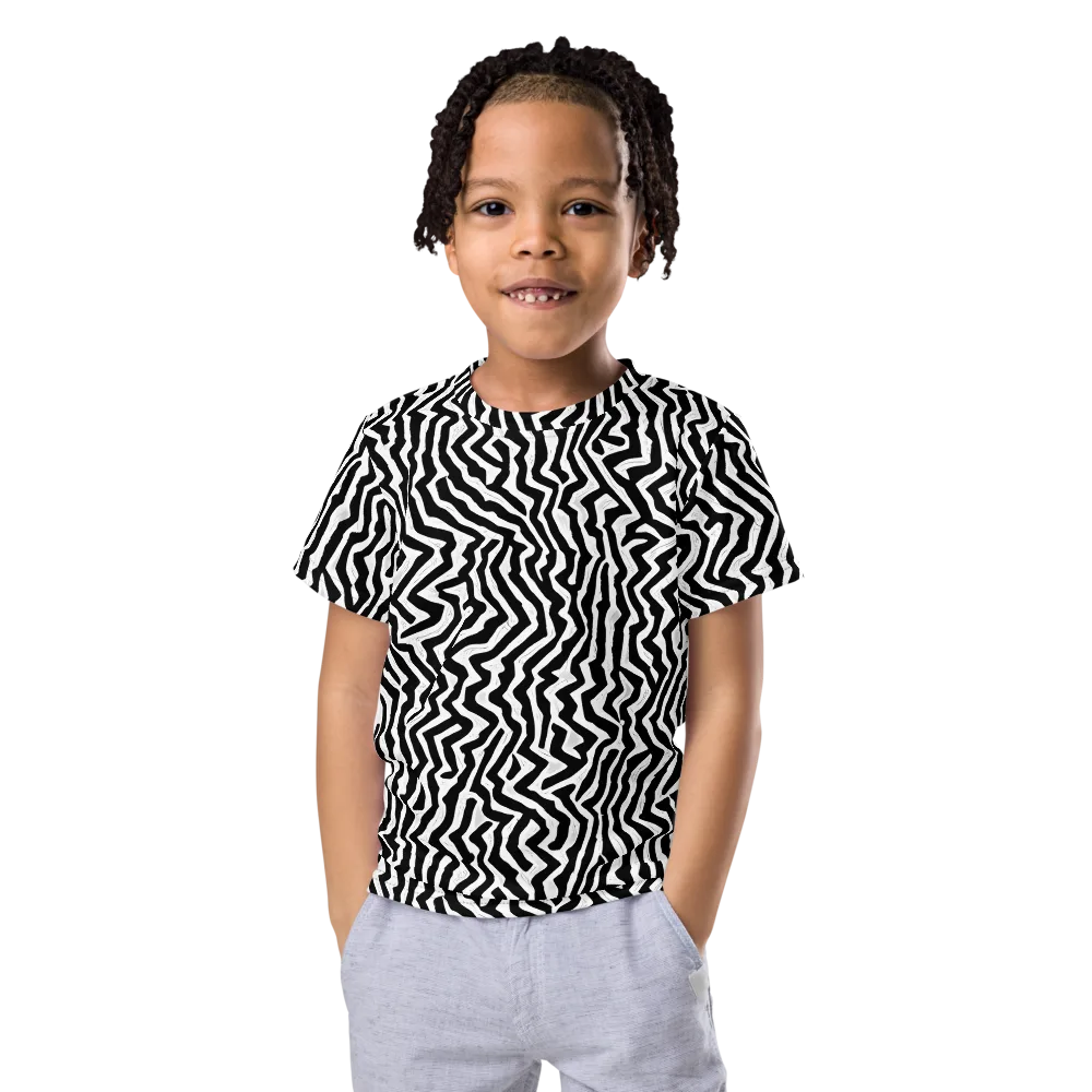 Static Swirl on Kids Crew Neck T-Shirt — Front