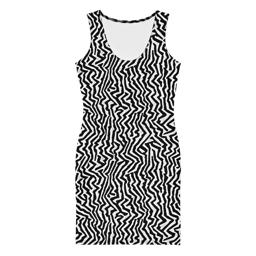 Static Swirl on Bodycon Dress — Front