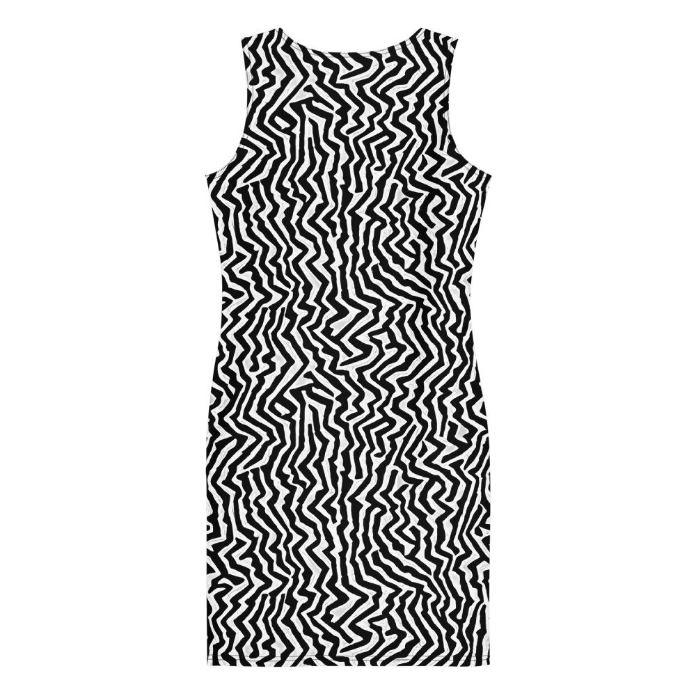 Static Swirl on Bodycon Dress — Back