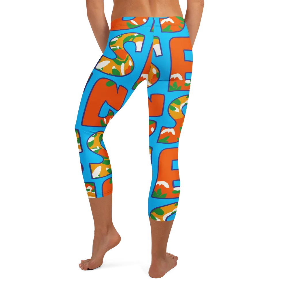 Electric Alphabet on Capri Leggings — Back