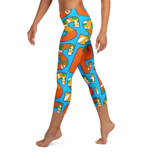 Electric Alphabet on a Capri Leggings