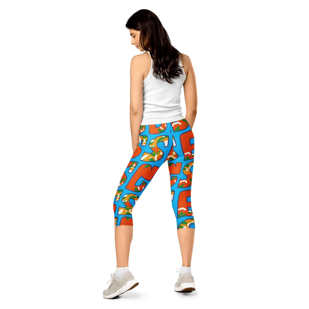 Electric Alphabet on Capri Leggings — Back