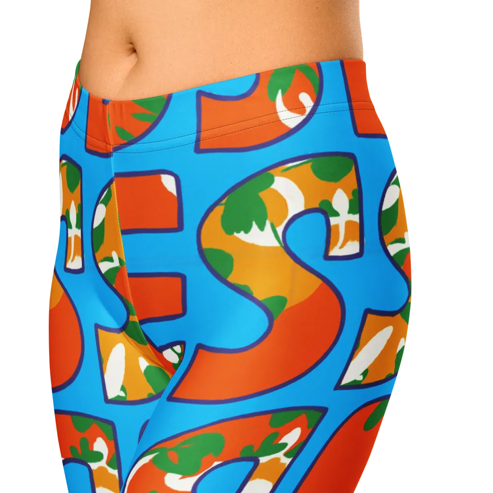 Electric Alphabet on Capri Leggings — Zoomed-in
