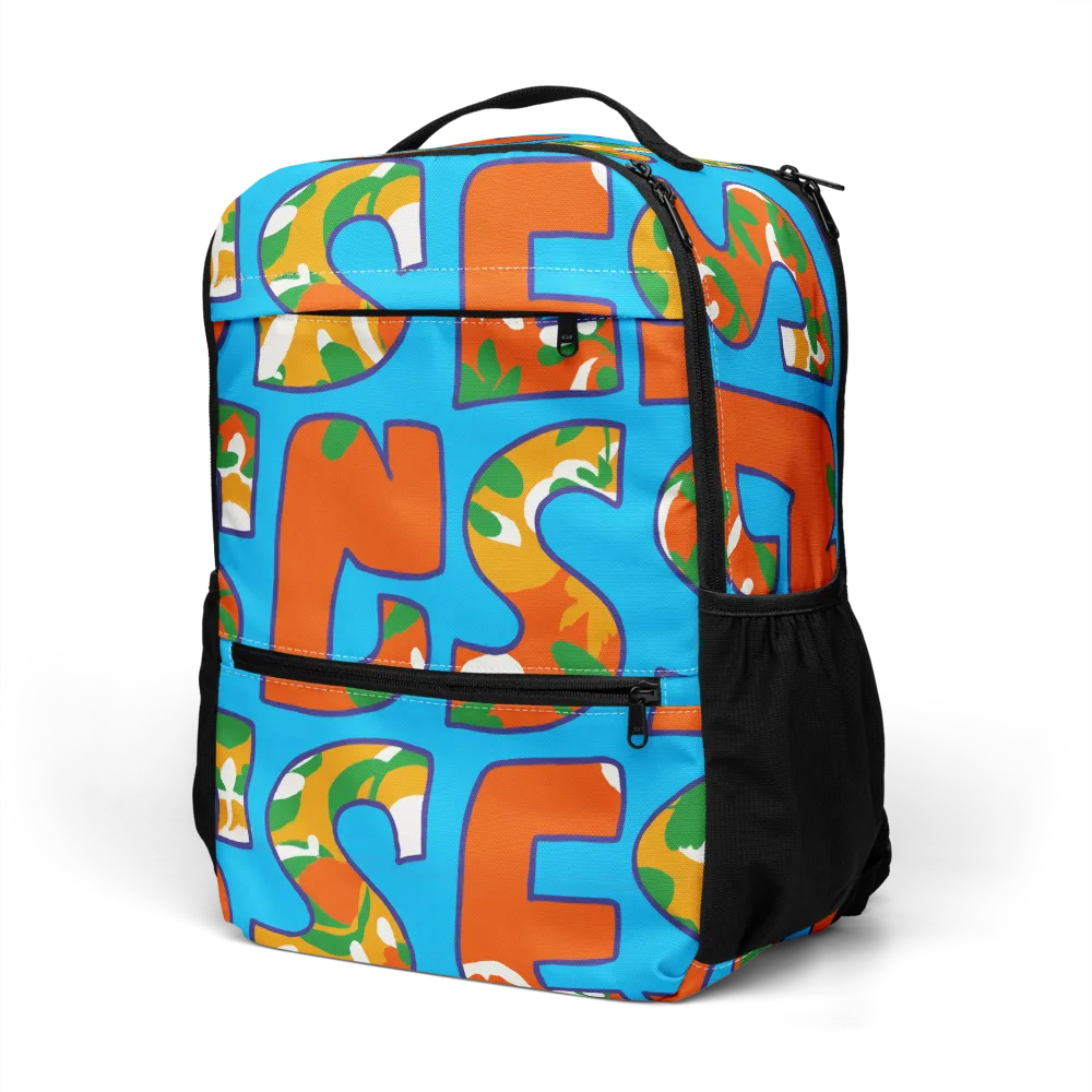 Electric Alphabet on Utility Backpack — Left Front