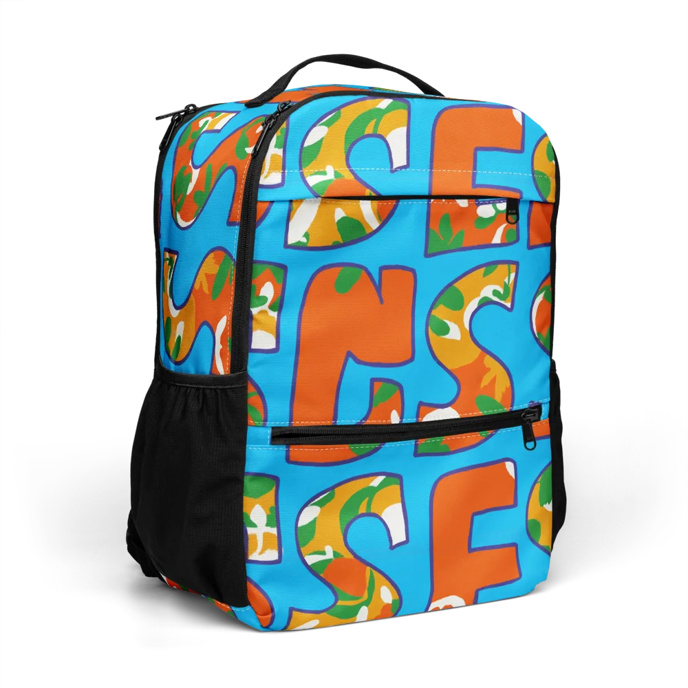 Electric Alphabet on Utility Backpack — Right Front