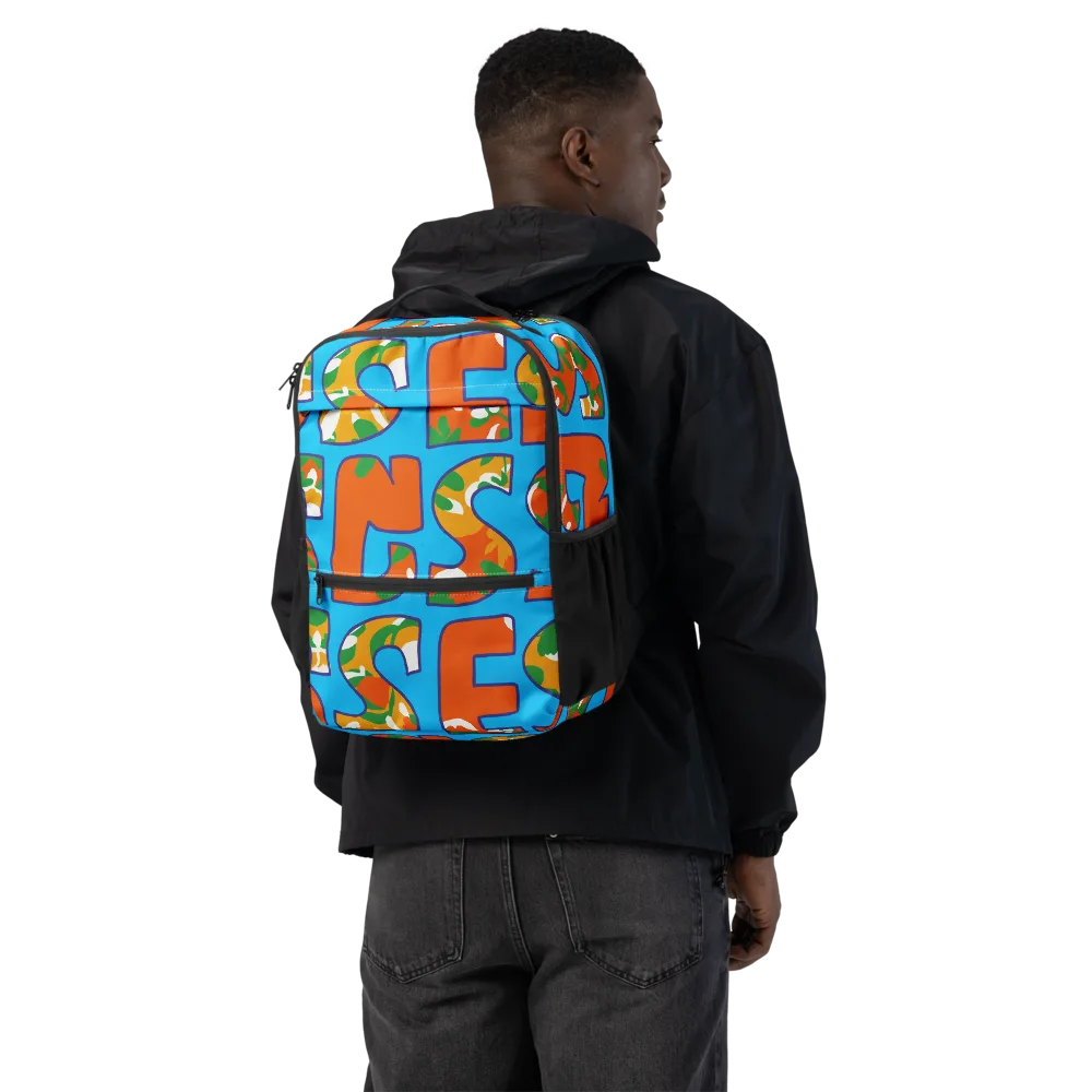 Electric Alphabet on Utility Backpack — Back