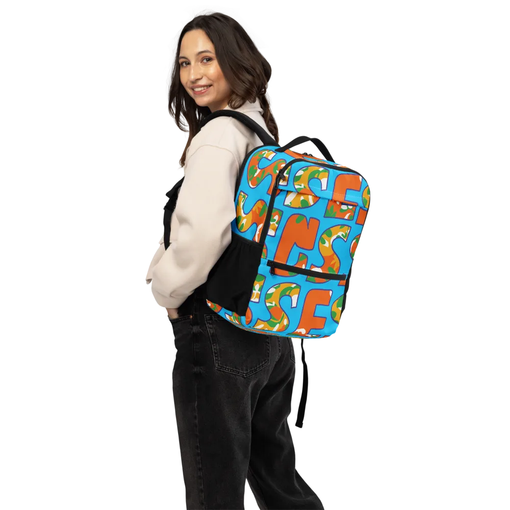 Electric Alphabet on Utility Backpack — Back