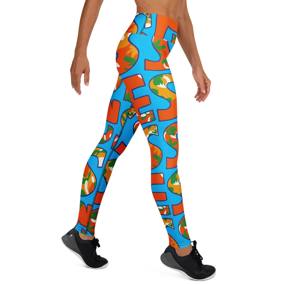 Electric Alphabet on Yoga Leggings — Right