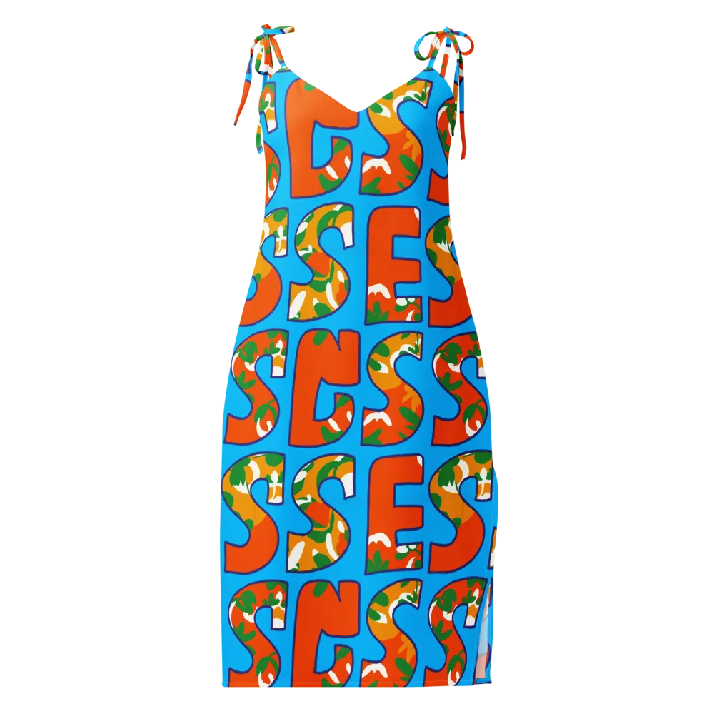 Electric Alphabet on Slip Dress — Front