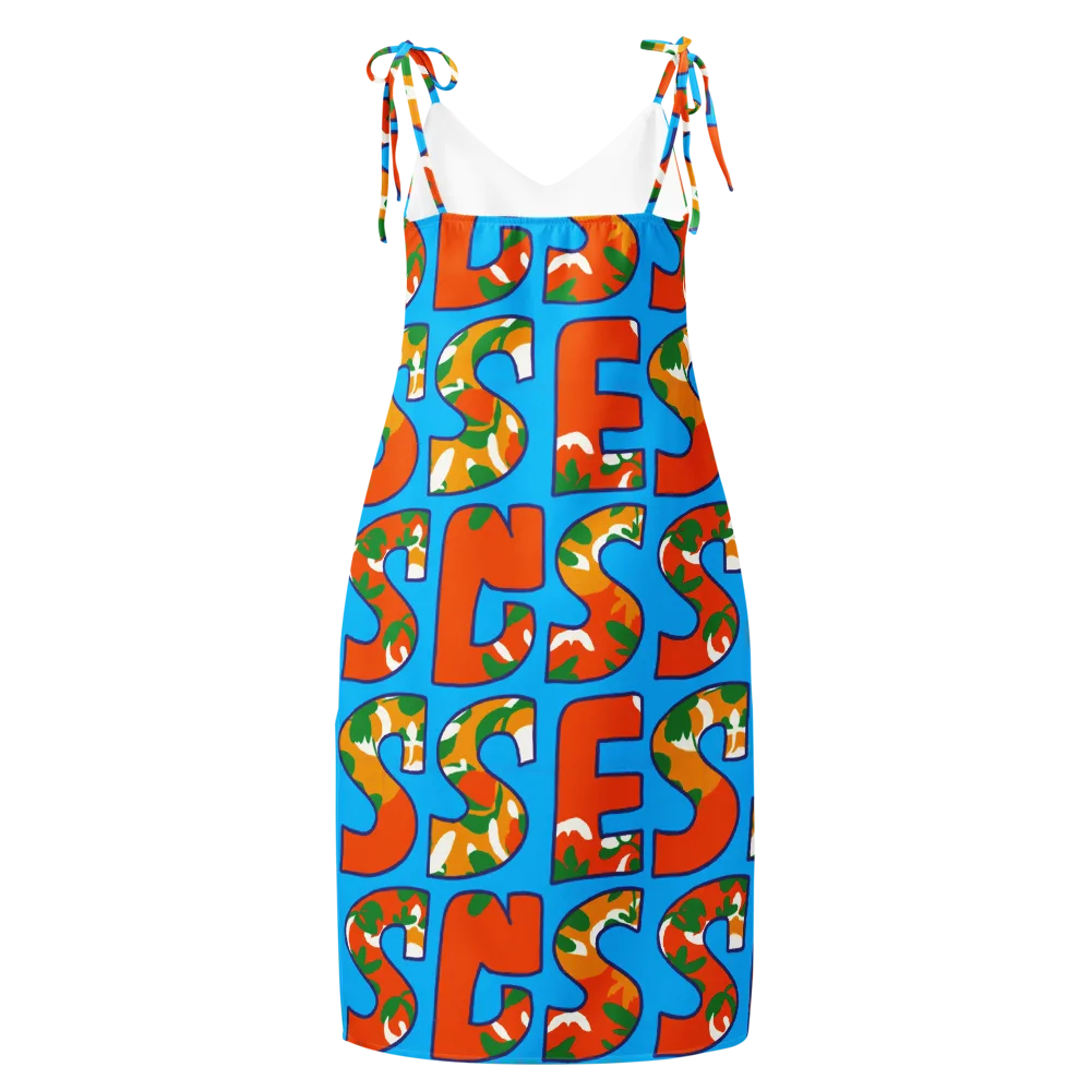 Electric Alphabet on Slip Dress — Back