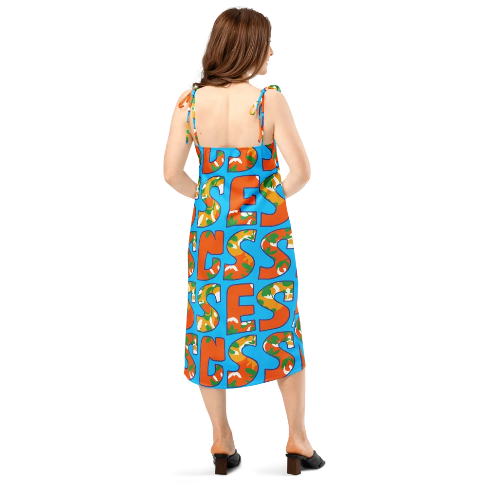 Electric Alphabet on Slip Dress — Back