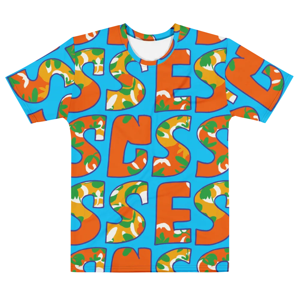 Electric Alphabet on Men's Cotton Crew Neck T-Shirt — Front