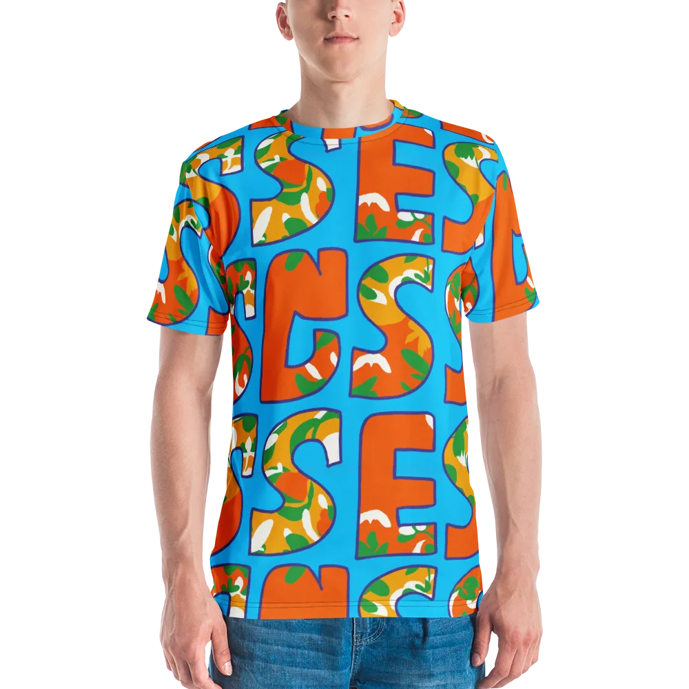 Electric Alphabet on Men's Crew Neck T-Shirt — Front