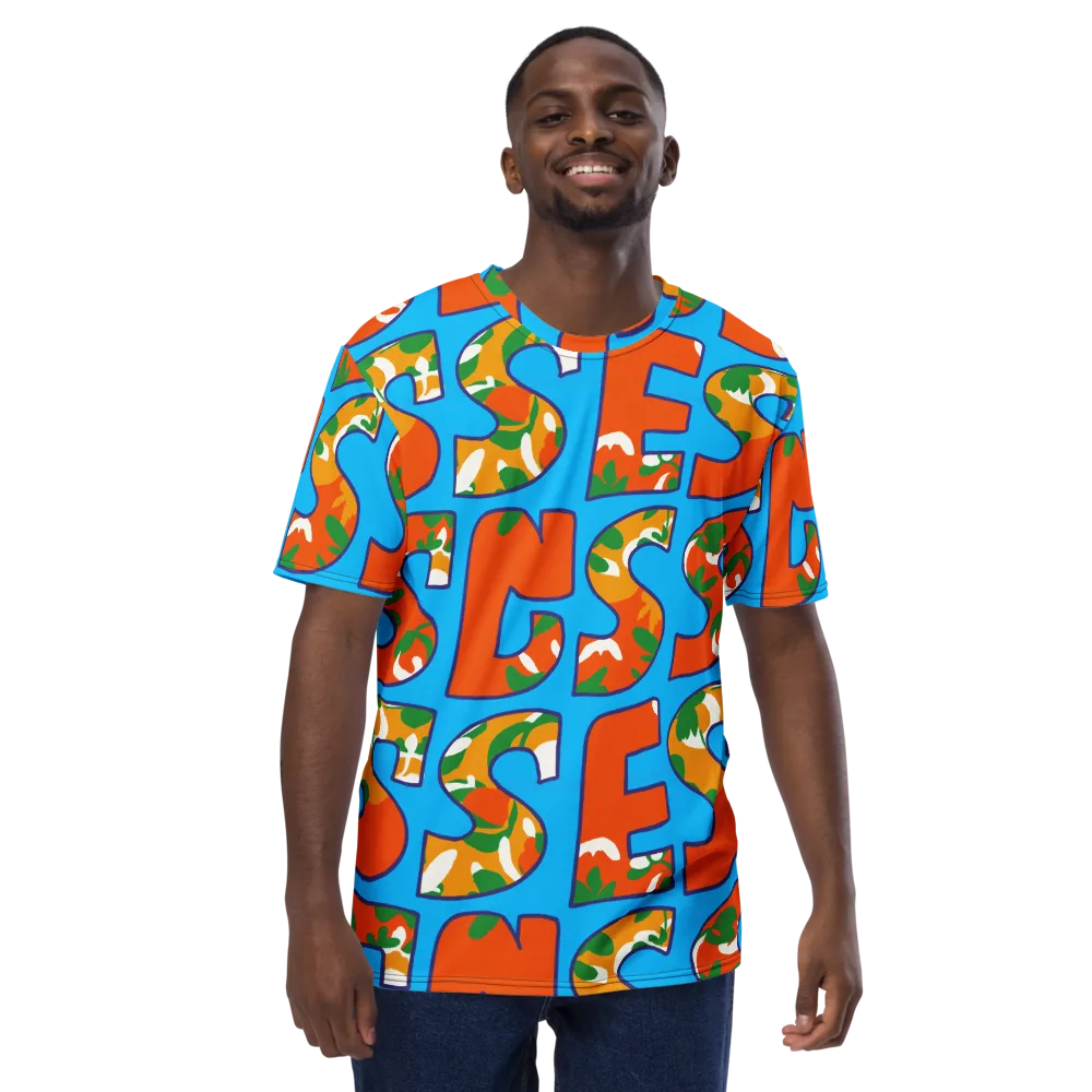 Electric Alphabet on Men's Crew Neck T-Shirt — Front