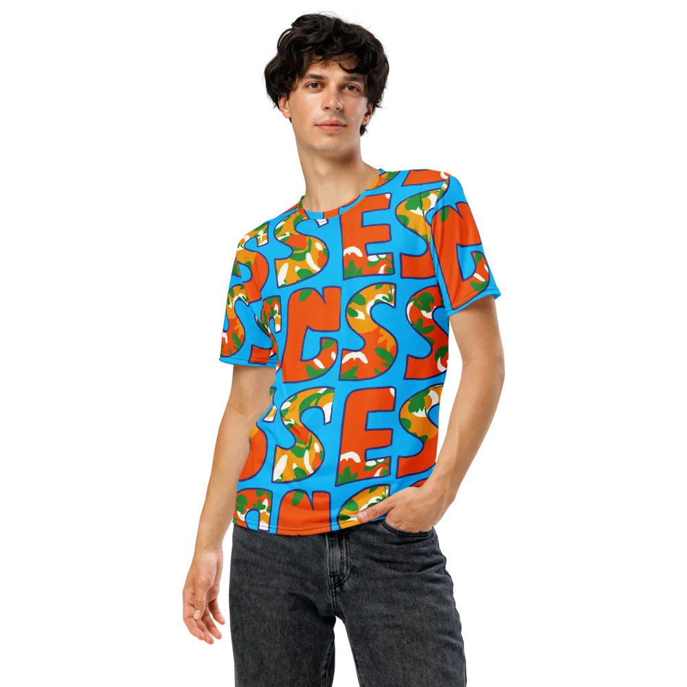 Electric Alphabet on Men's Crew Neck T-Shirt — Front