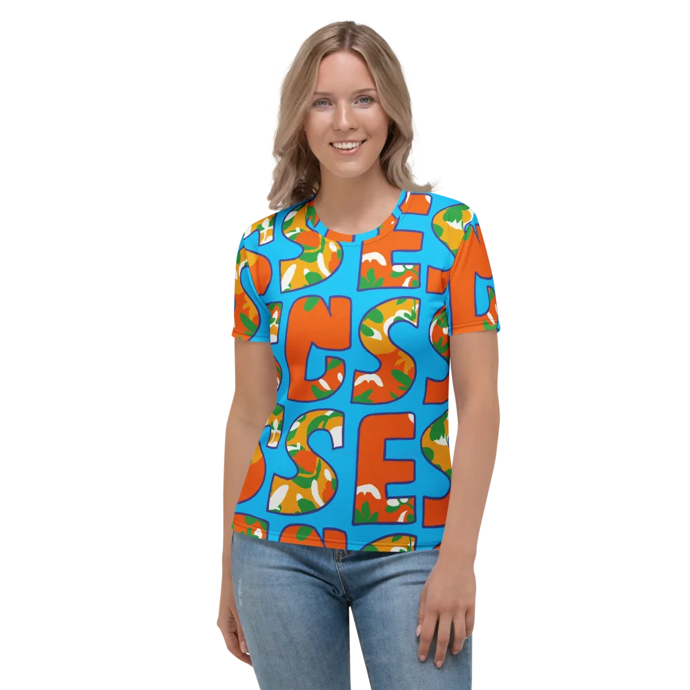 Electric Alphabet on Women's Crew Neck T-Shirt — Front
