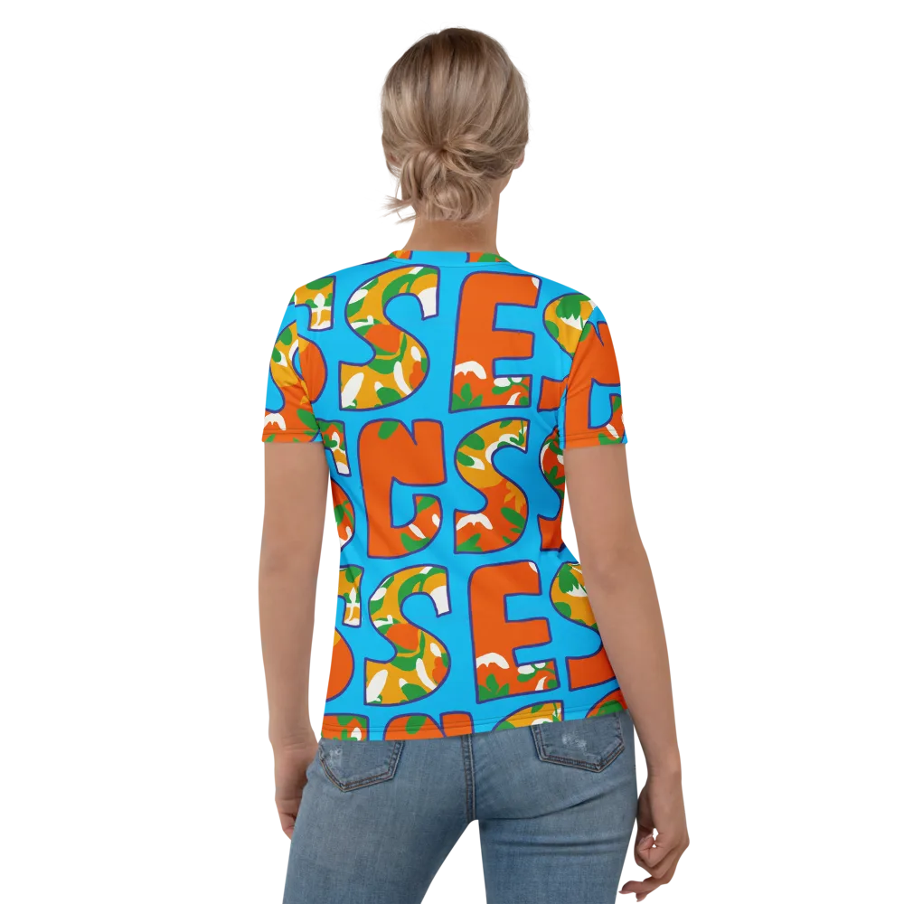 Electric Alphabet on Women's Crew Neck T-Shirt — Back