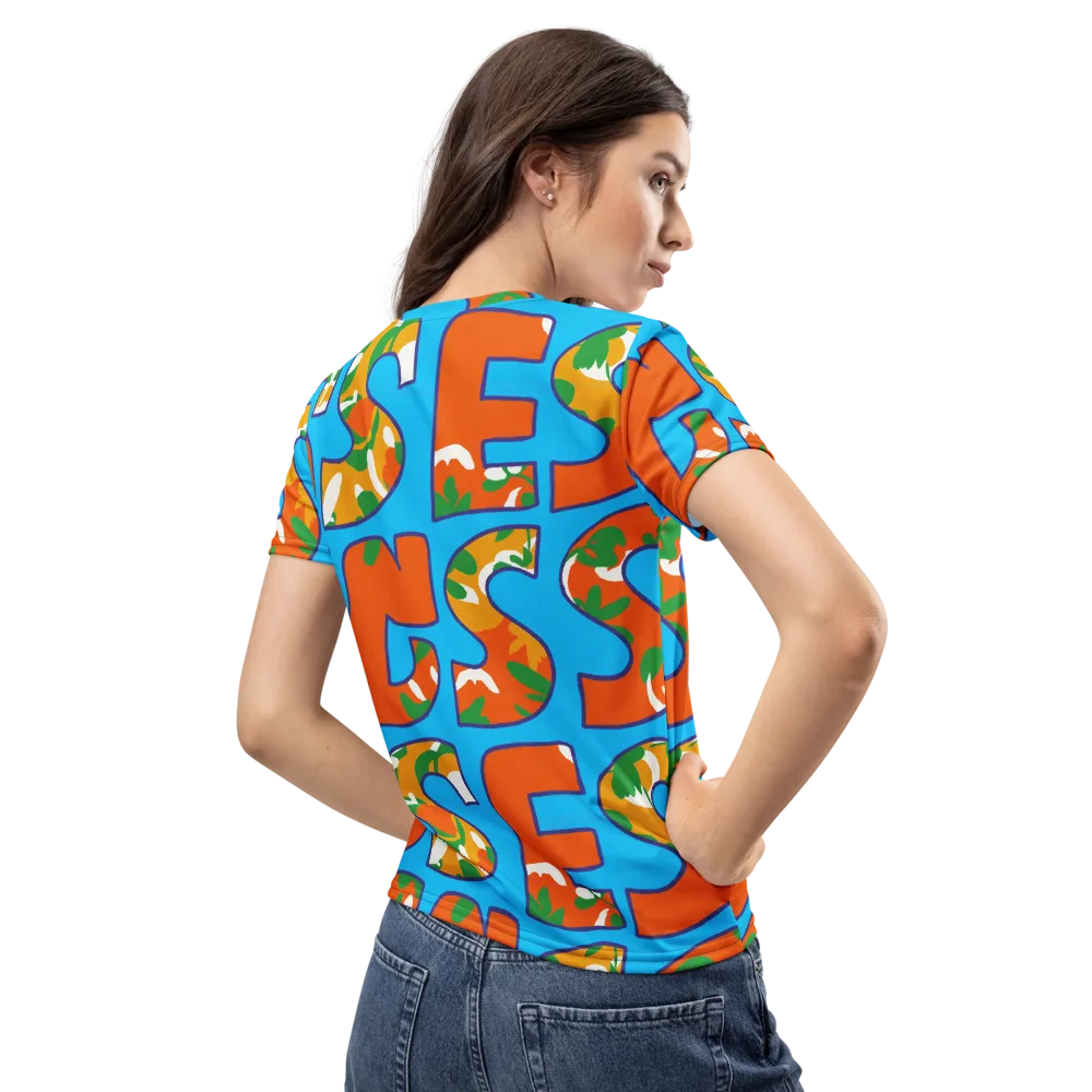 Electric Alphabet on Women's Crew Neck T-Shirt — Back