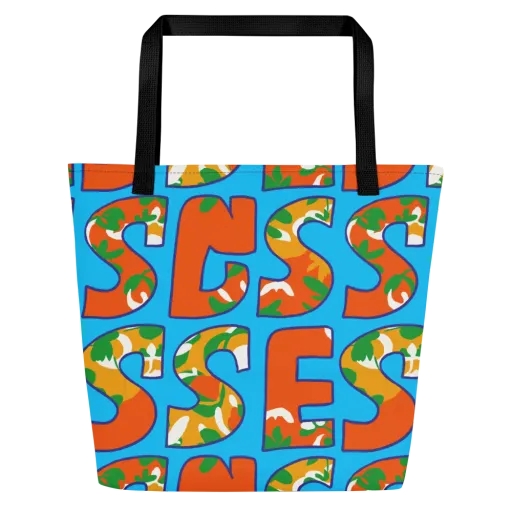 Electric Alphabet on a Large Tote Bag W/ Pocket
