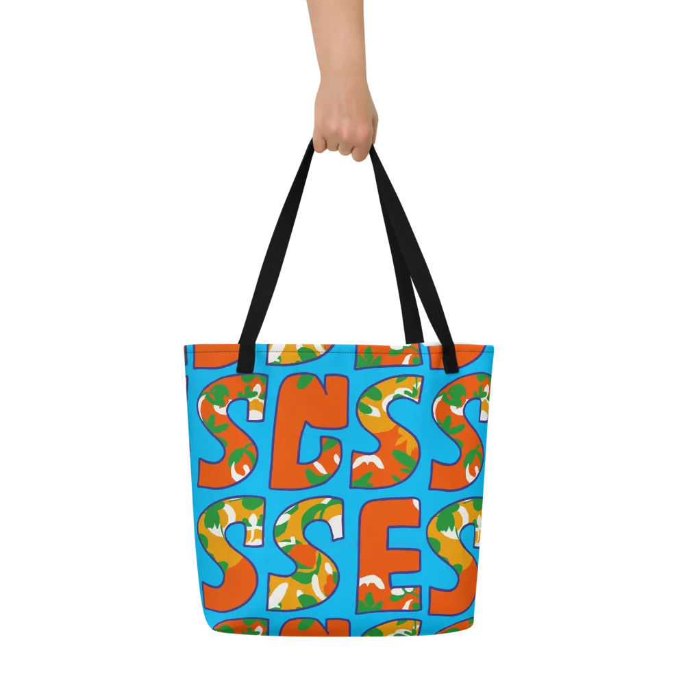 Electric Alphabet on Large Tote Bag W/ Pocket — Front