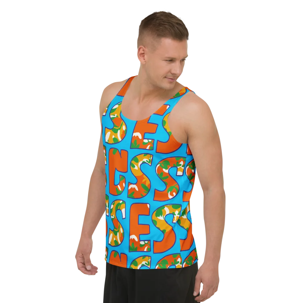 Electric Alphabet on Men's Tank Top — Left Front