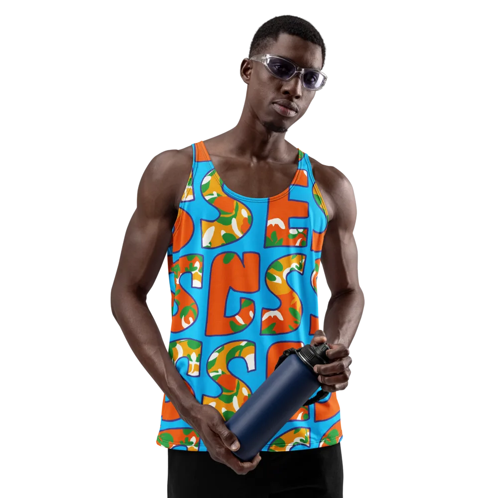 Electric Alphabet on Men's Tank Top — Front