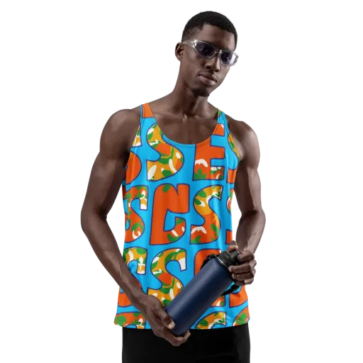 Electric Alphabet on a Men's Tank Top