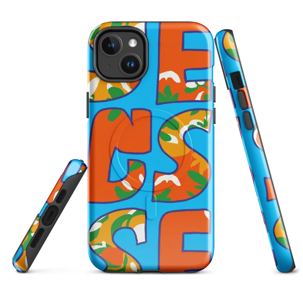 Electric Alphabet on MagSafe Tough Case for iPhone® — Front