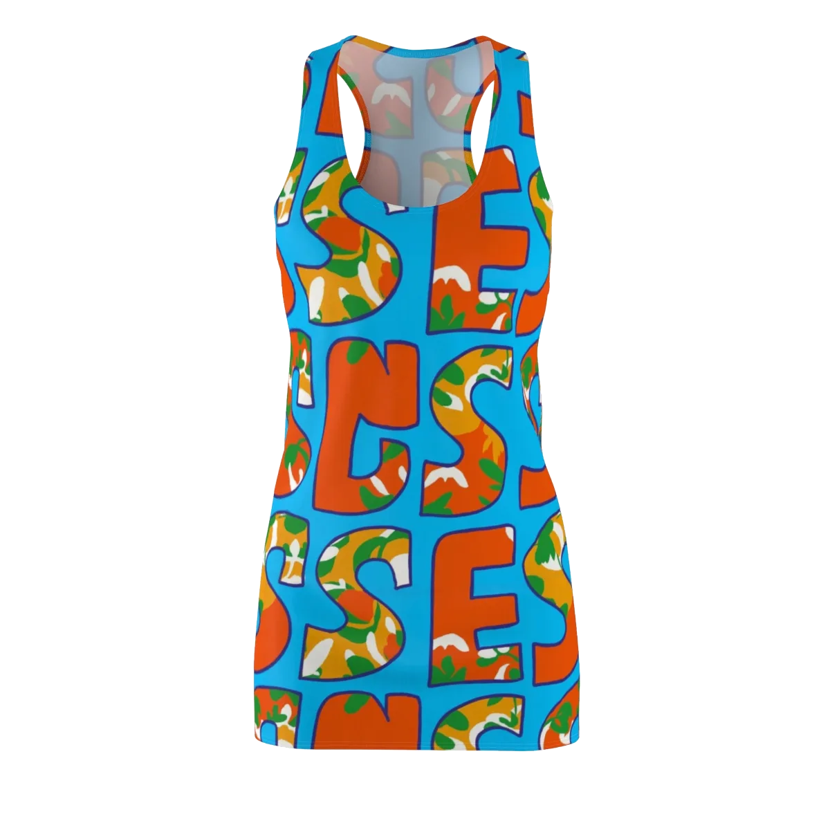 Electric Alphabet on Racerback Dress — Front