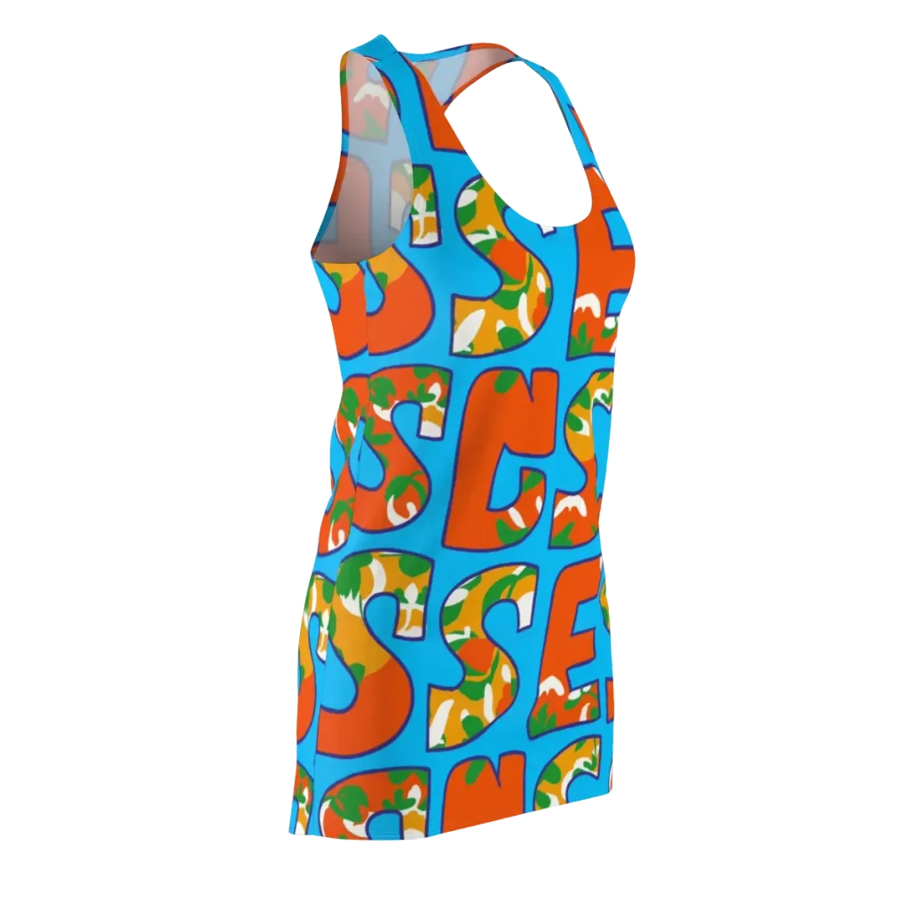 Electric Alphabet on Racerback Dress — Front Side