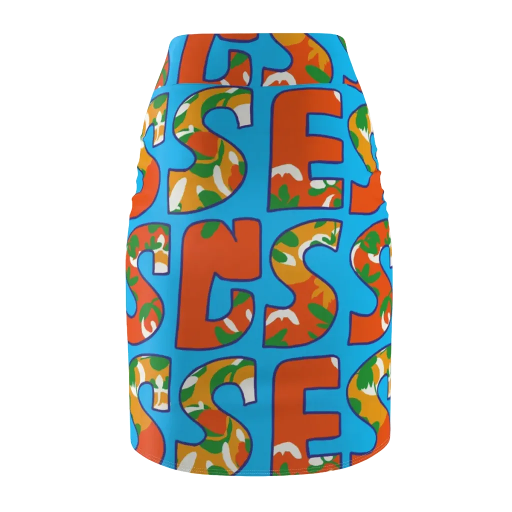 Electric Alphabet on Pencil Skirt — Back