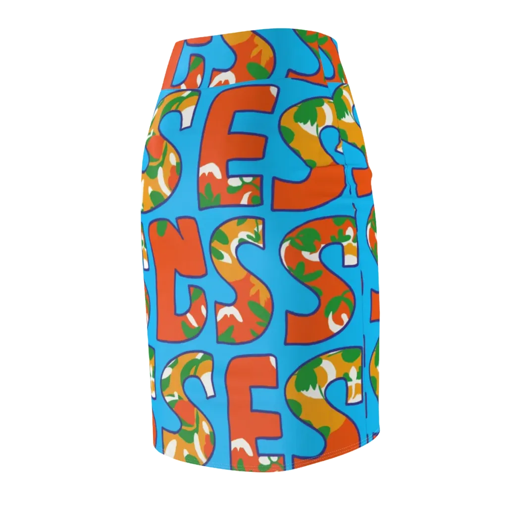 Electric Alphabet on Pencil Skirt — Back Side