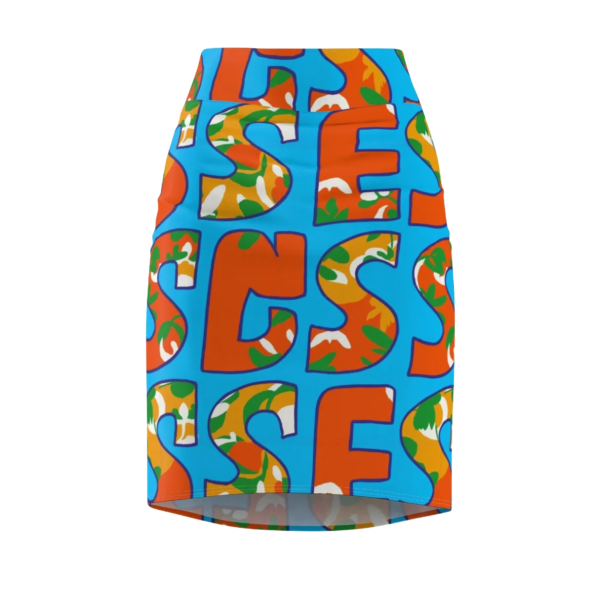 Electric Alphabet on Pencil Skirt — Front