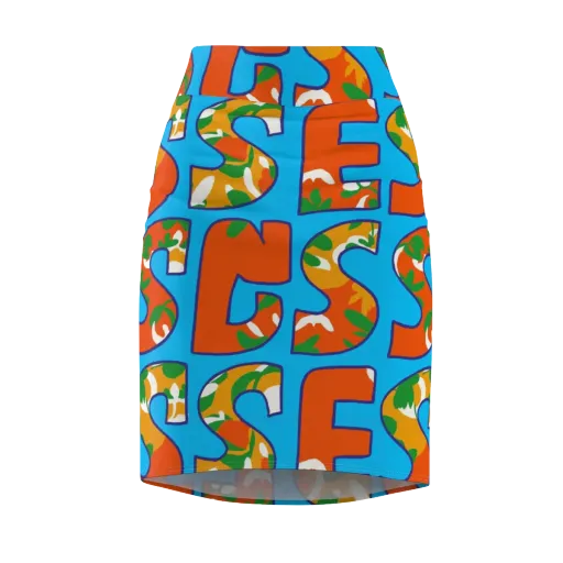 Electric Alphabet on a Pencil Skirt
