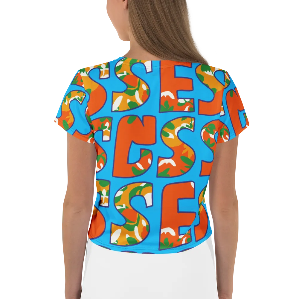 Electric Alphabet on Crop Tee — Back