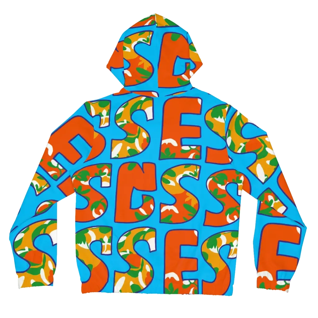 Electric Alphabet on Women's Full-Zip Hoodie — Back